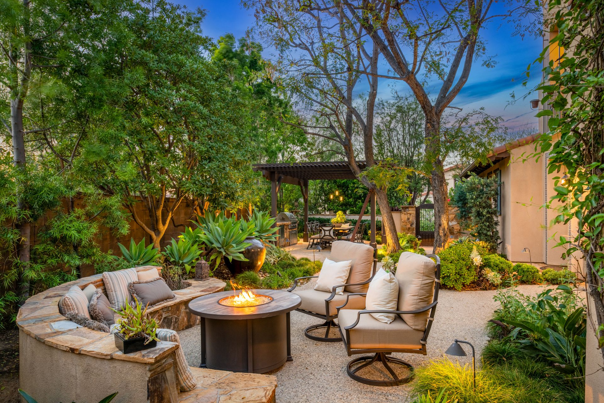 Luxury Irvine home at dusk